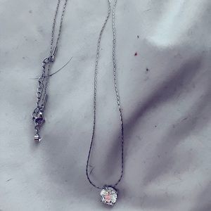 COPY - 18” silver necklace with a triple A quality cubic zirconia solitaire.